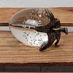 Hand-blown glass strawberry paperweight gift